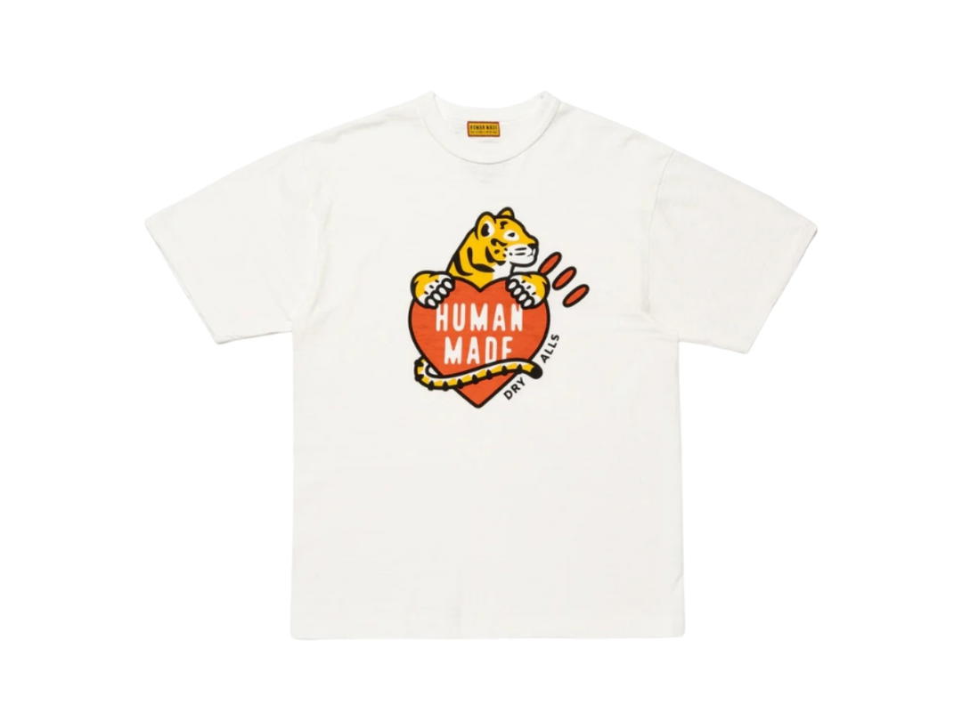 HUMAN MADE HUMAN MADE Tiger And Heart Logo Graphic T-Shirt White