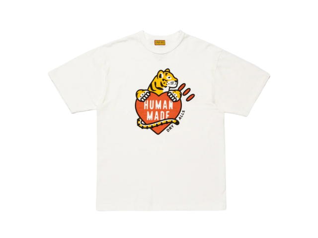 HUMAN MADE HUMAN MADE Tiger And Heart Logo Graphic T-Shirt White - view 1