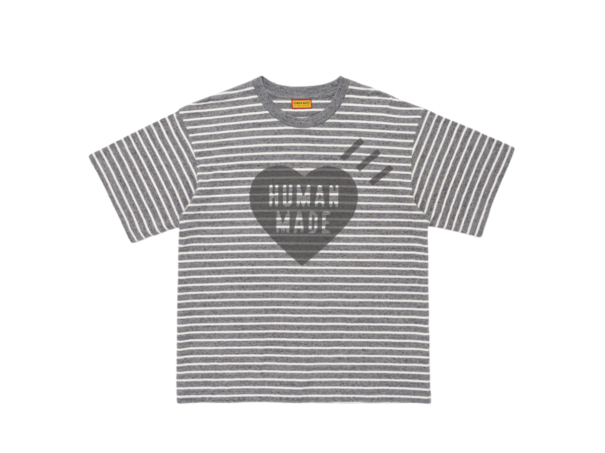 Human Made Human Made Heart Striped T-shirt Gray