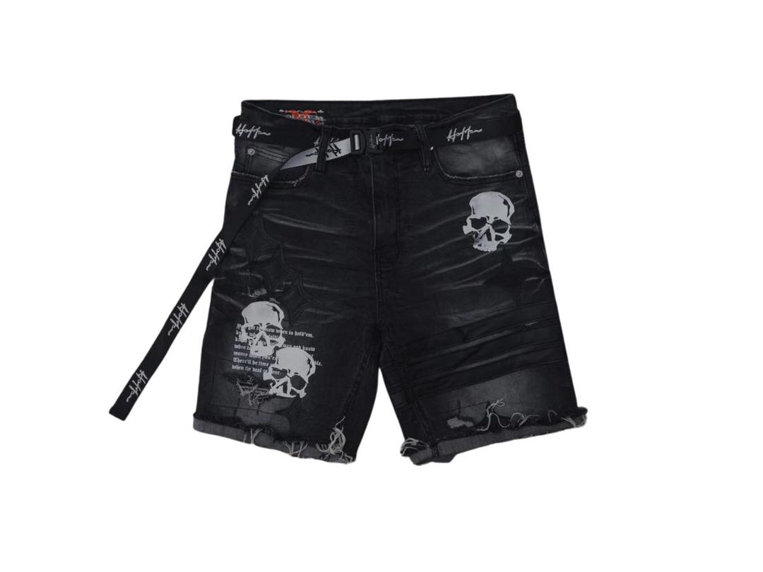 Hold’em Denim Hold’em Denim Black Oct. Destroyed Denim Shorts All Black (2022)