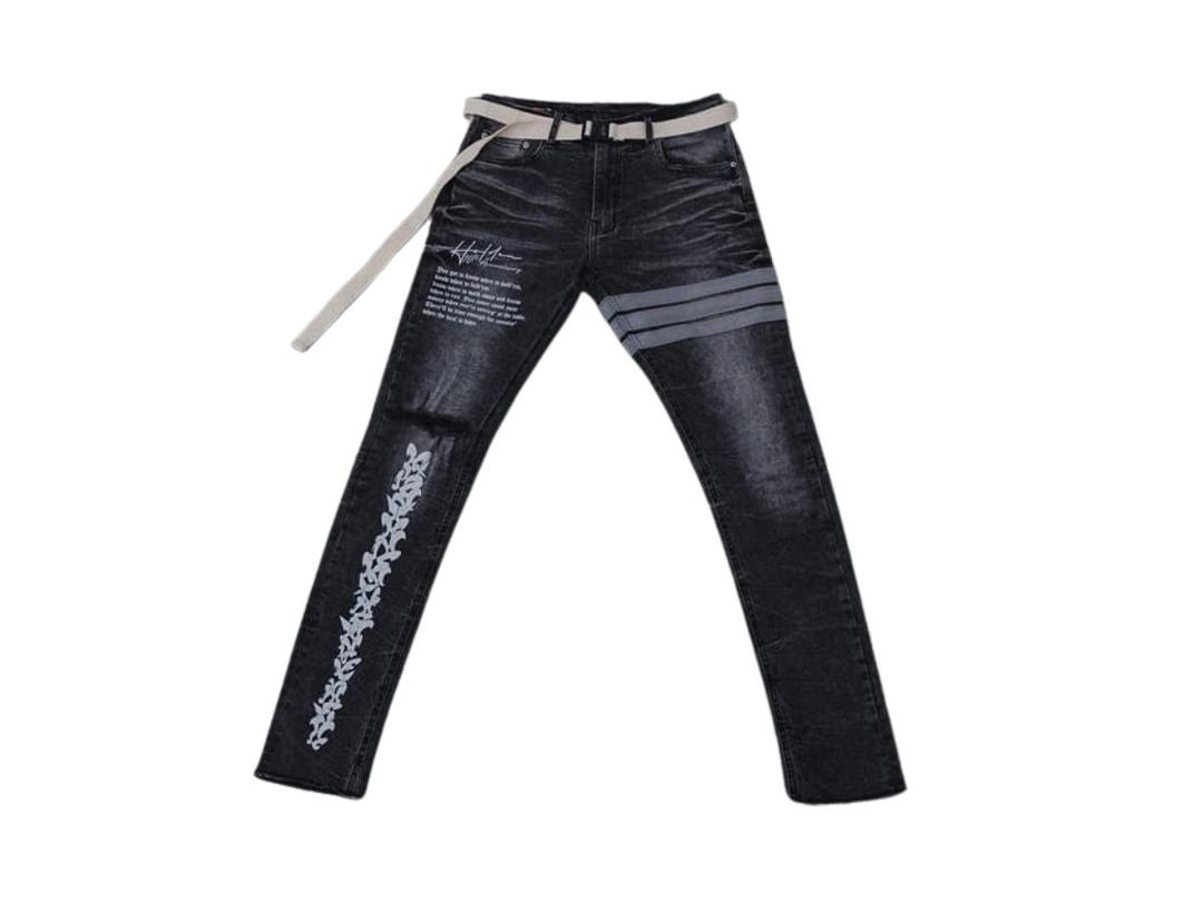 Hold’em Denim Hold’em Denim Darkside Destroyed Washed Jeans Crayon Strap 10th Anniversary