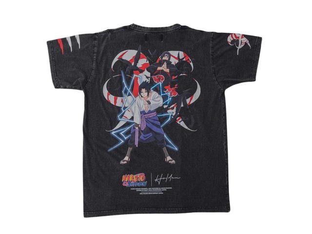 Hold’em Denim Hold’em Denim X Naruto Uchiha Sasuke Vs. Uchiha Itachi Special Collection Vtg Washed Tee Black - view 2