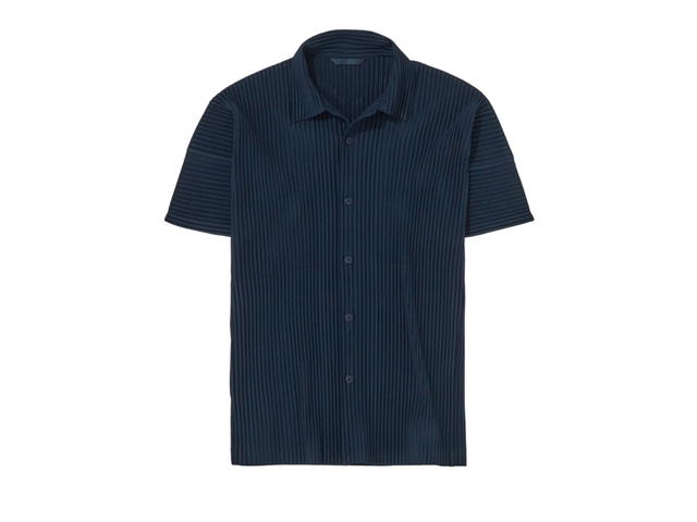 Homme Plisse Issey Miyake Homme Plisse Issey Miyake Micro-Pleated Short Sleeved Shirt Deep Indigo - view 1