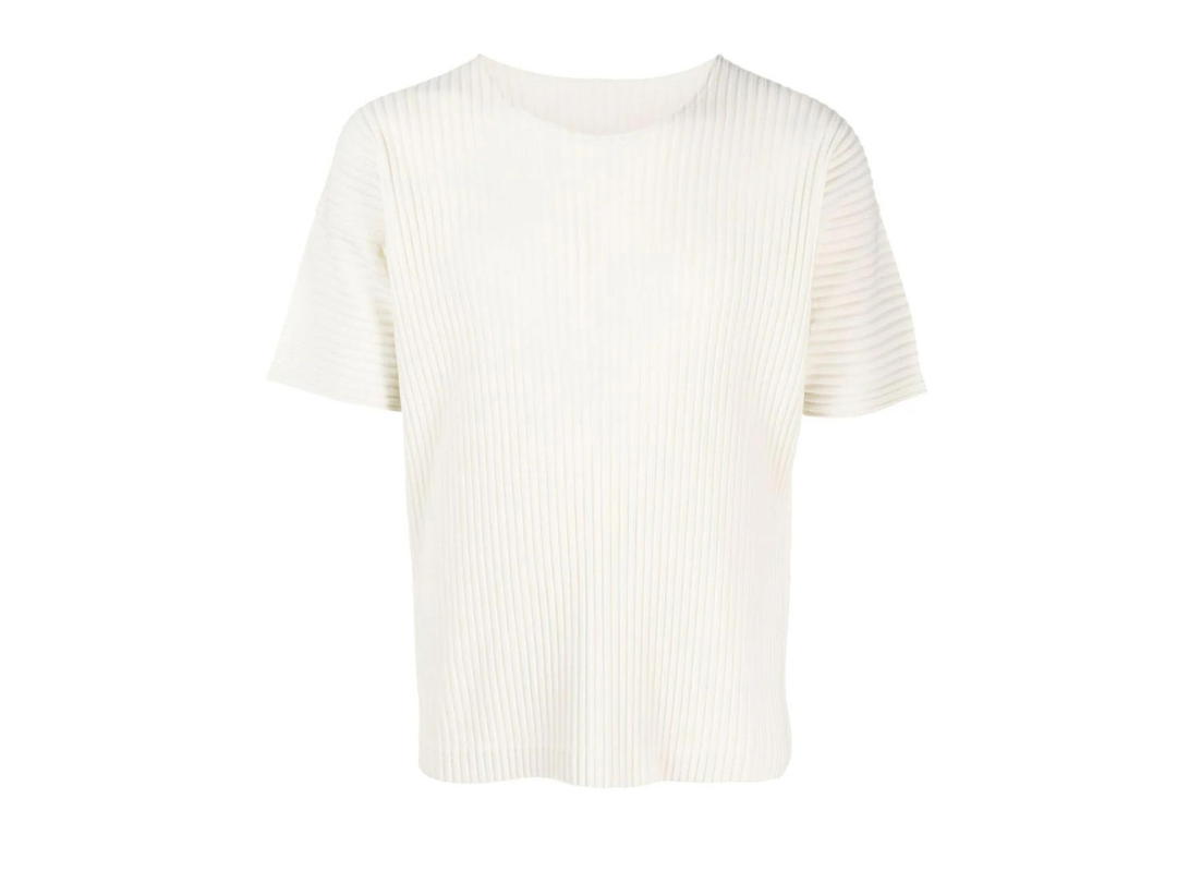 Homme Plisse Issey Miyake Homme Plisse Issey Miyake Pleated T-Shirt Ivory
