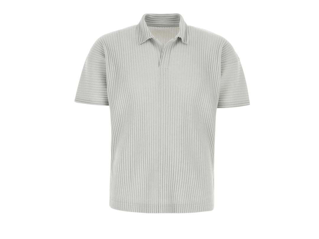 Homme Plisse Issey Miyake Homme Plisse Issey Miyake Short-Sleeve Ribbed T-Shirt Light Grey