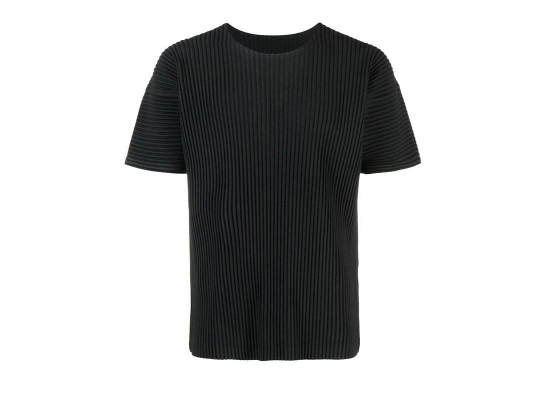 Homme Plisse Issey Miyake Homme Plisse Issey Miyake Short-Sleeves Ribbed T-Shirt Black