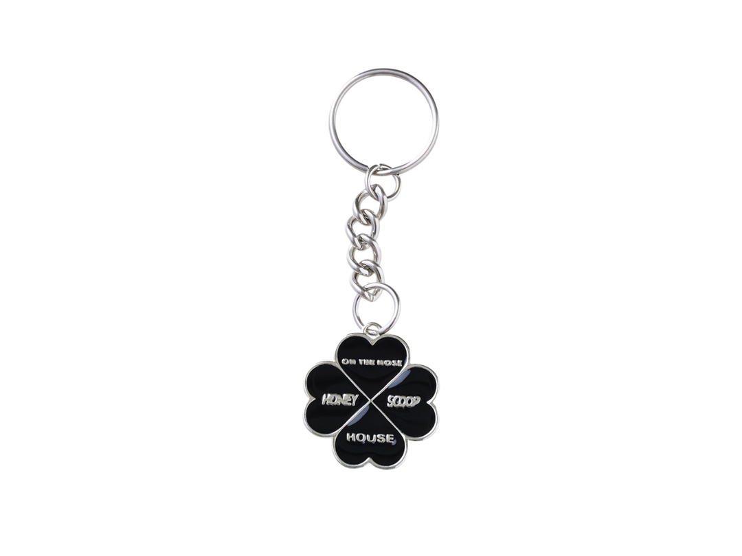 Honey Scoop House Honey Scoop House Clover Key Ring Black