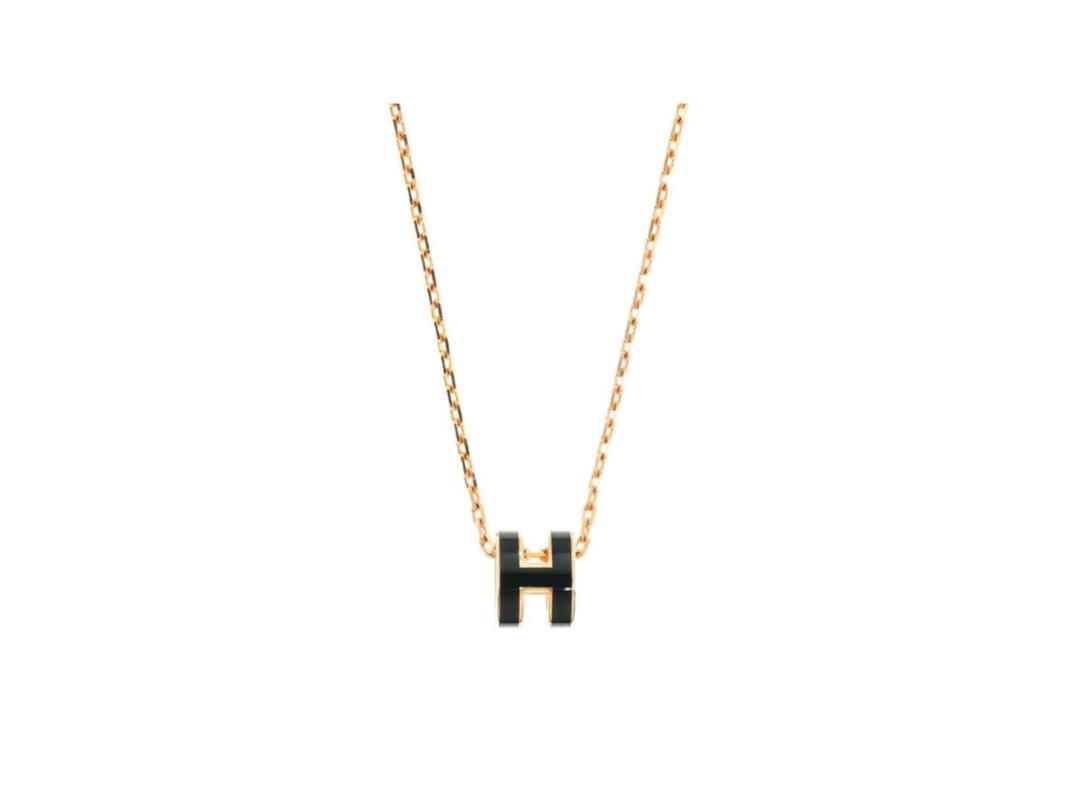 Hermes Hermes 18K Rose Gold Necklaces Women's Green