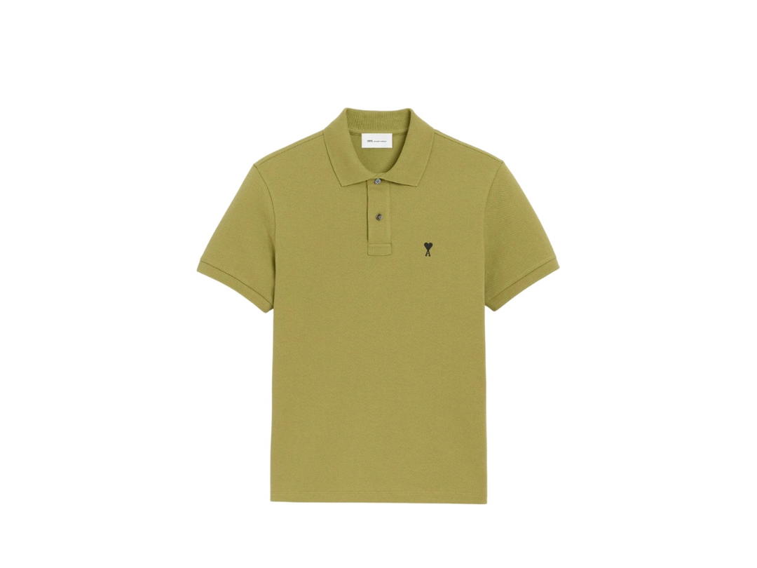 Ami Paris Ami Paris Cotton Short Sleeves Ami De Coeur Polo Shirt Green