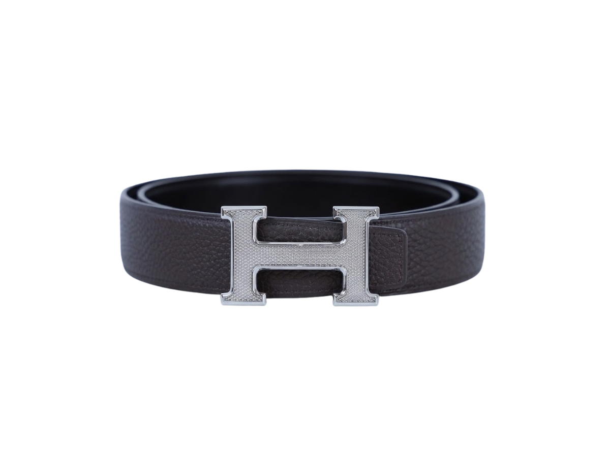 Hermes Hermes H Guilloché Belt Kit Black