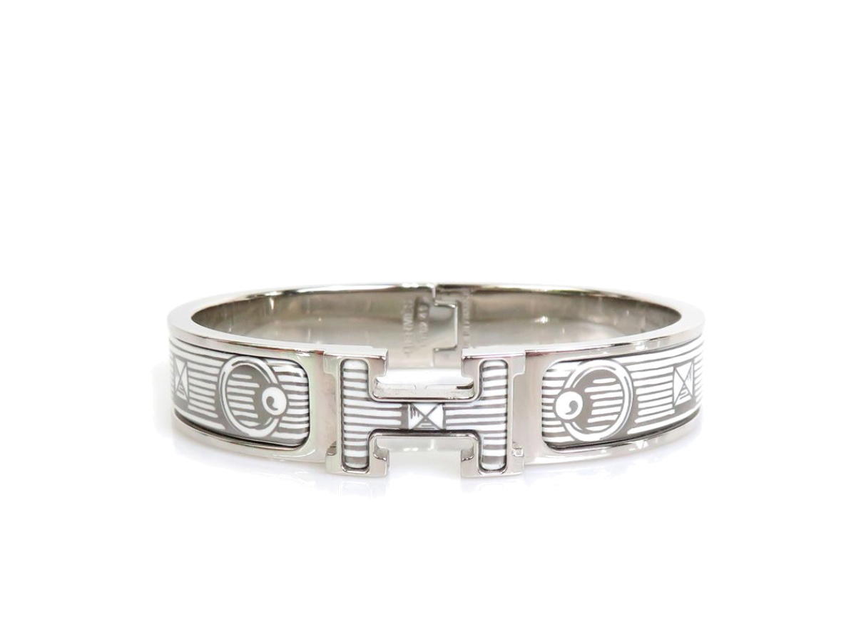 Hermes Hermes Clic H "Bijoux Trompe I'Oiel Brushed Palladium