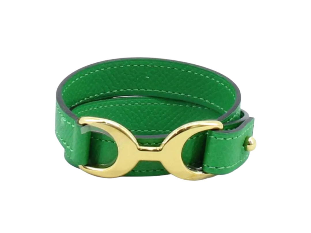 Hermes Hermes Double Tour Pavane Bracelet Bamboo Green