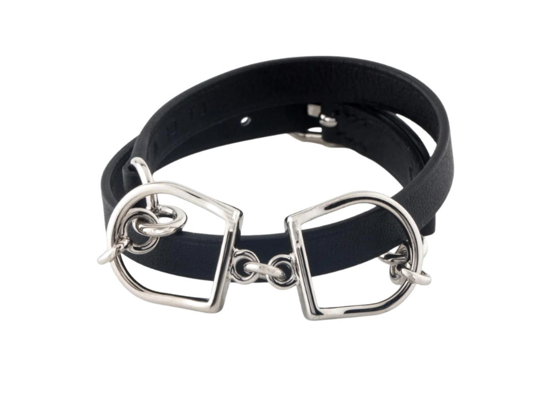 Hermes Hermes Etrier Double Tour Bracelet Black