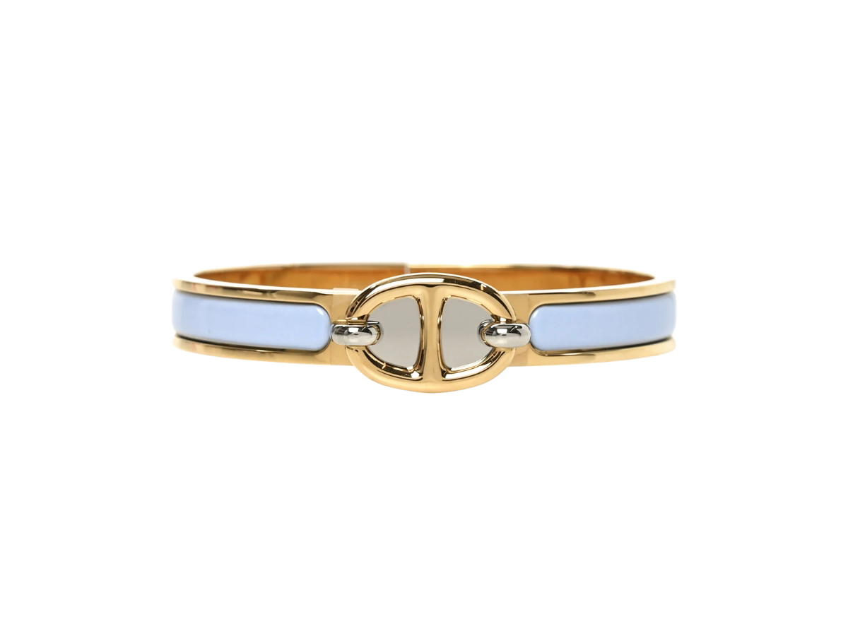 Hermes Hermes Enamel Mini Clic Chaine Bracelet PM Bleu