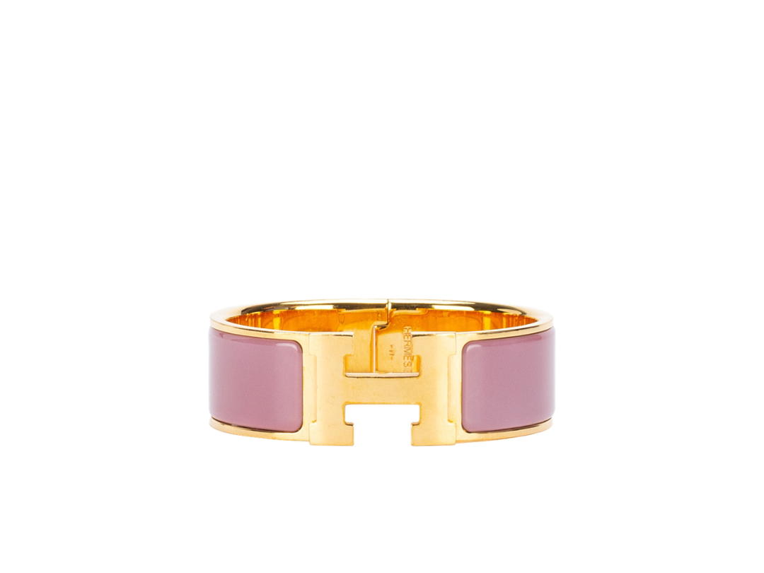 Hermes Hermes Enamel Wide Clic Clac H Bracelet Purple