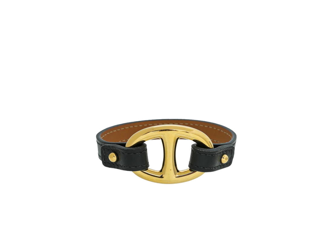 Hermes Hermes Granville Leather Bracelet Black