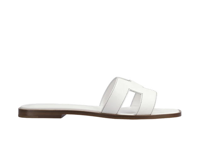 Hermes Hermes Oran Sandal Calfskin & Blanc Piqures Havane White - view 1