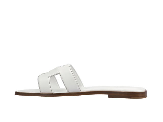 Hermes Hermes Oran Sandal Calfskin & Blanc Piqures Havane White - view 2