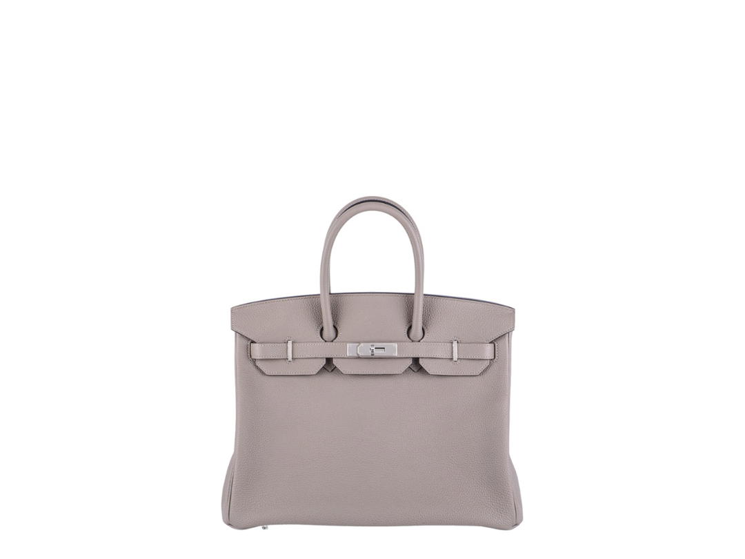Hermes Hermes Birkin 35 Gris Asphalt Togo With Palladium Hardware Handbag