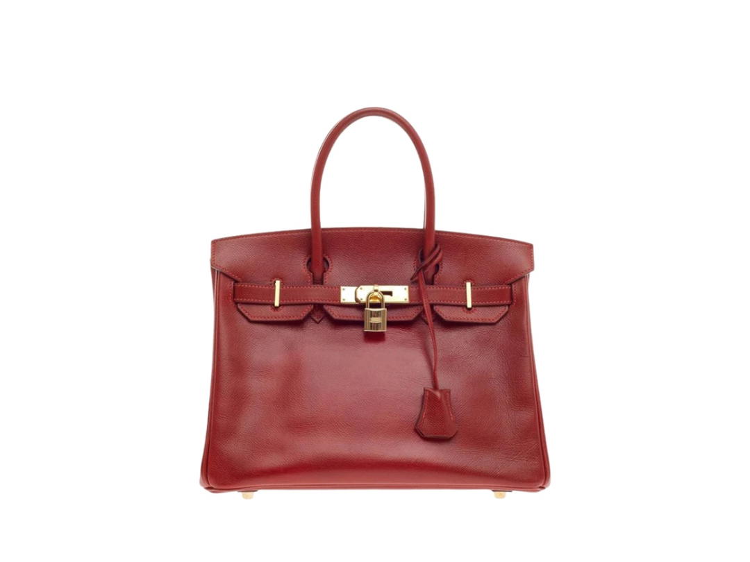Hermes Hermes Birkin Handbag Rouge Vif Veau Grain Lisse Red