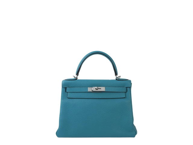 Hermes Hermes Kelly 28 Turquoise Togo Stamp R - view 1