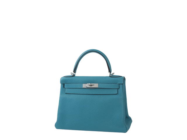 Hermes Hermes Kelly 28 Turquoise Togo Stamp R - view 2