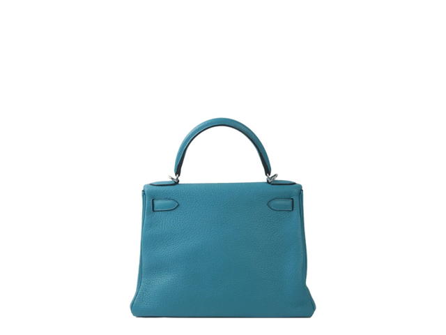 Hermes Hermes Kelly 28 Turquoise Togo Stamp R - view 3