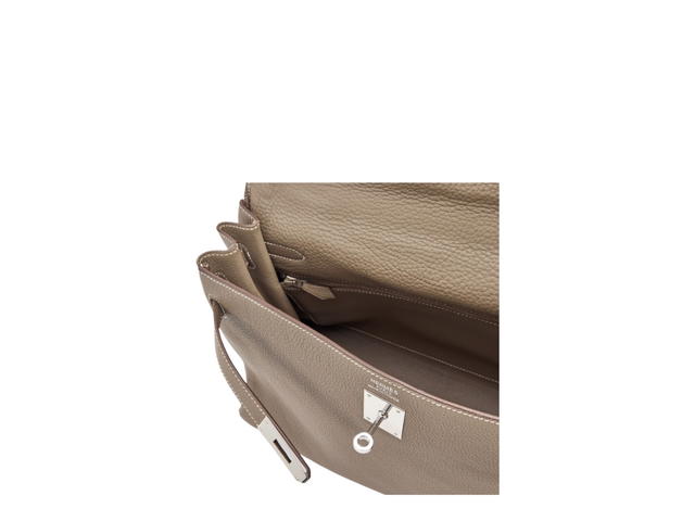 Hermes Hermès Etoupe Clemence Kelly Retourne 35 Palladium Hardware - view 4