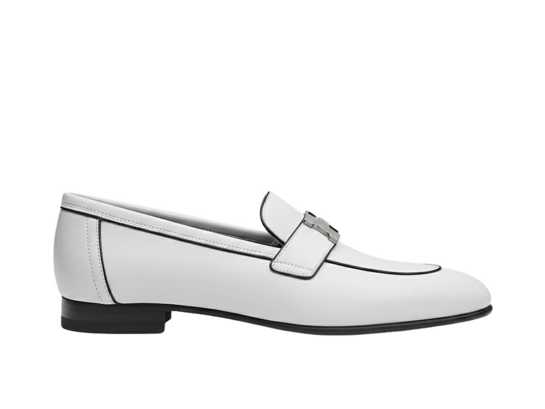 Hermes Hermes H Logo Paris Loafer Blanc White (Woman's)