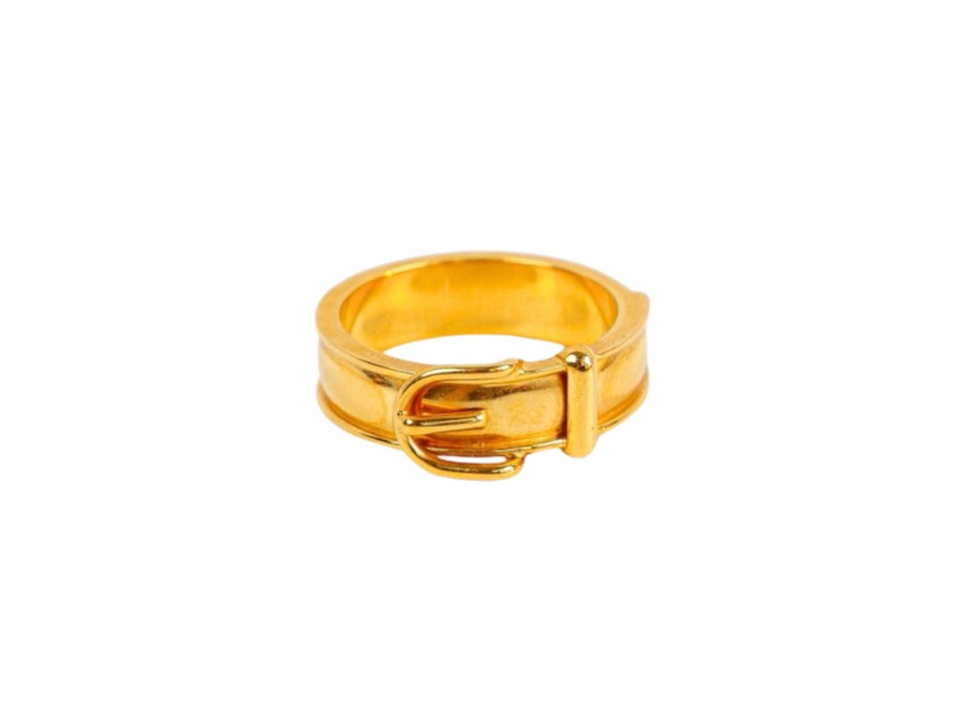 Hermes Hermes Paris Gold Plated Buckle Scarf Ring