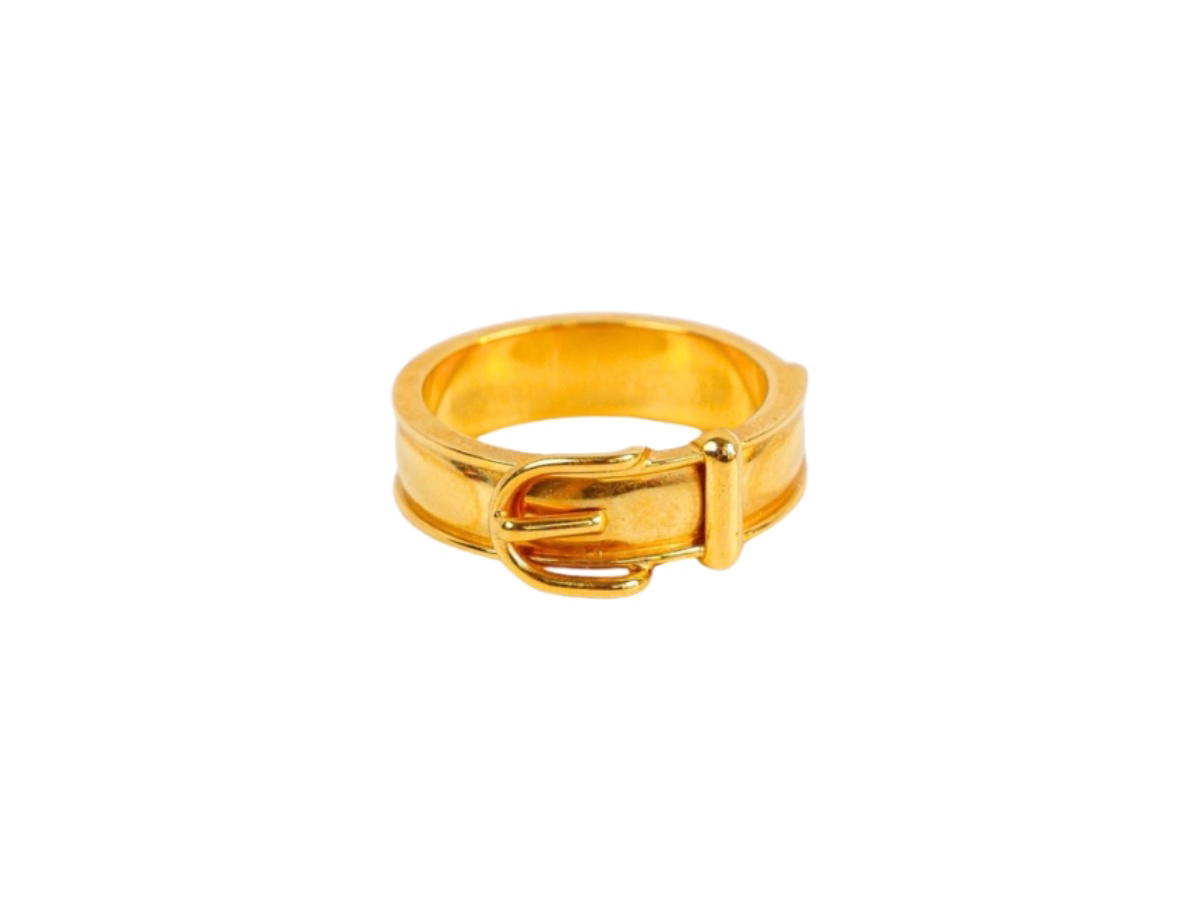 Hermes Hermes Paris Gold Plated Buckle Scarf Ring