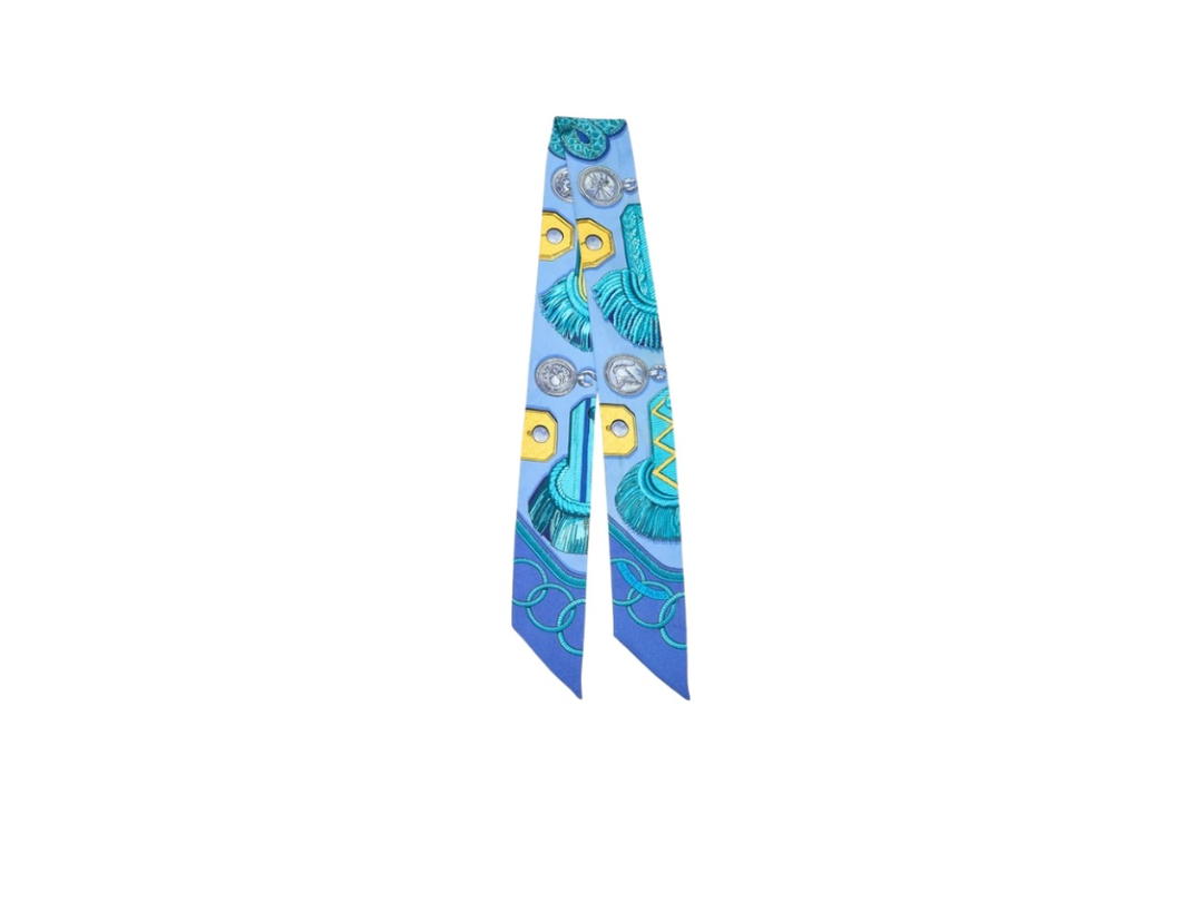 Hermes Hermes Epaulettes Twilly Scarf Blue
