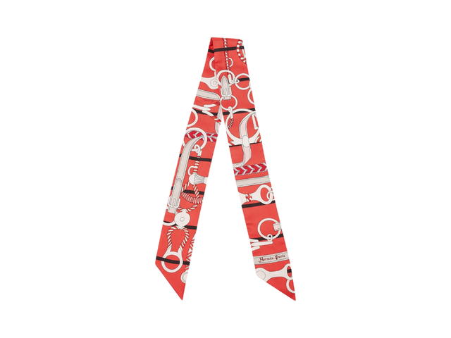 Hermes Hermes Print Silk Panoplie Equestre Twilly Red - view 1