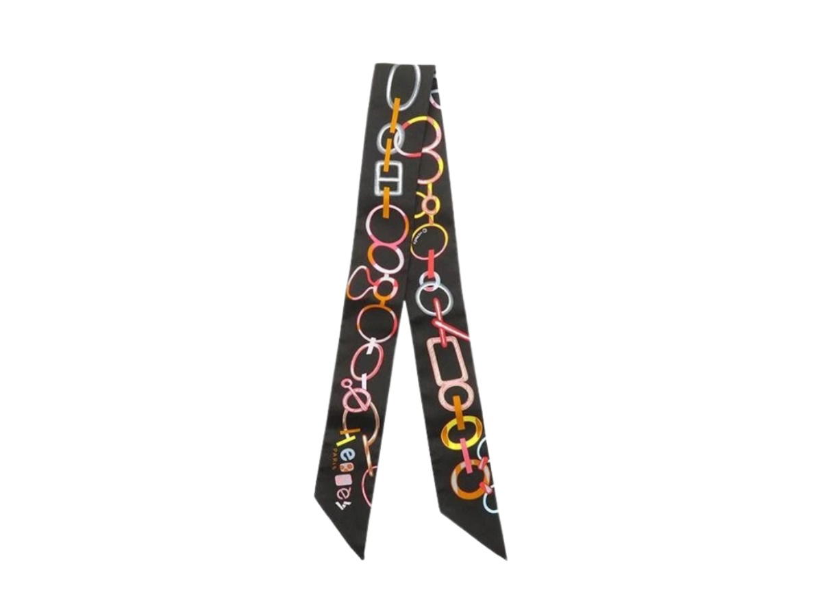 Hermes Hermes Silk Twilly Scarf Black