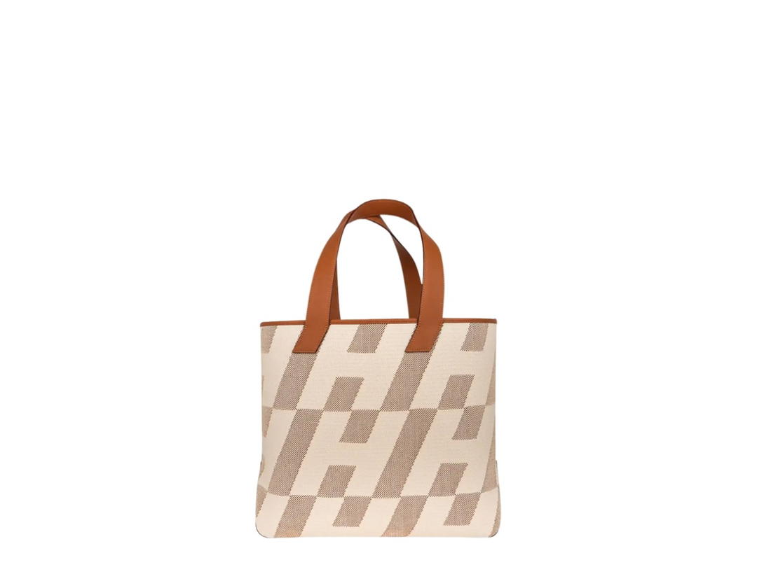 Hermes Hermes Cabas H En Biais Beige