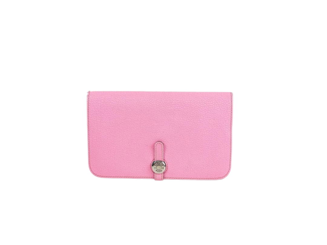 Hermes Hermes Dogon Duo Wallet Bubblegum Stamp M SQ Rose