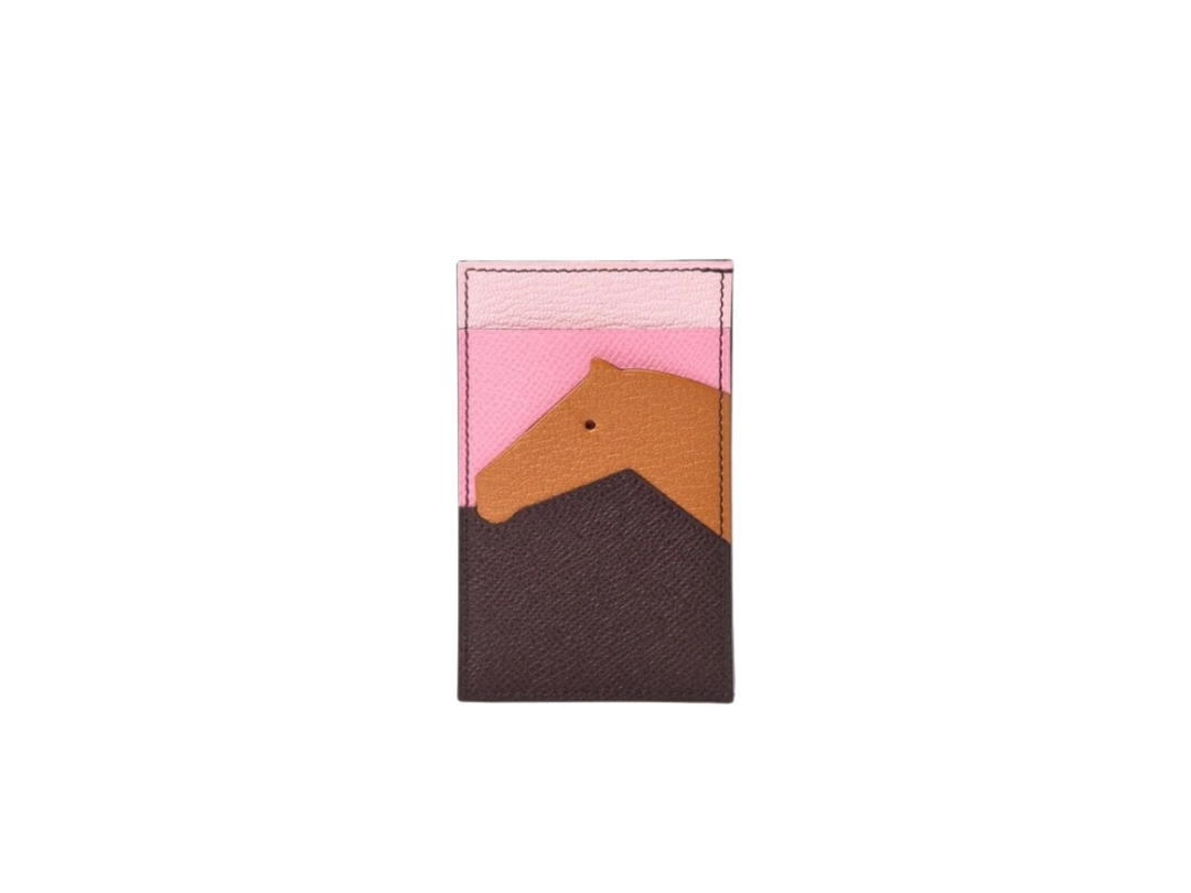 Hermes Hermes Les Petits Chevaux Card Muave Camel Brown