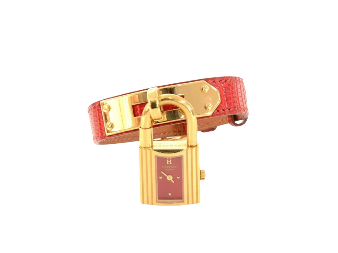 Hermes Hermes Kelly Watch Ladies Quartz Watch Gold Red