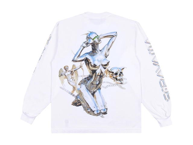 Hajime Sorayama Hajime Sorayama x ComplexCon Skull Long Sleeve T-Shir White - view 2