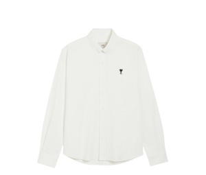 Buy Ami Paris De Coeur Button Down Shirt Natural White at Sasom – Authentic and Ready to Ship