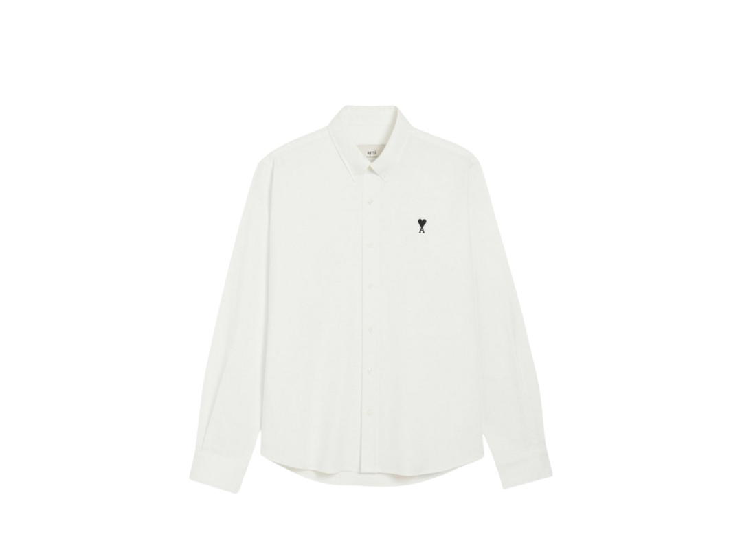 Ami Paris Ami Paris De Coeur Button Down Shirt Natural White