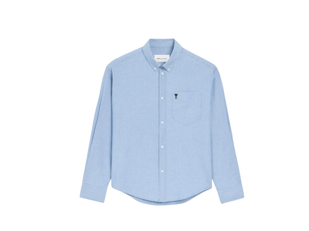 Ami Paris Ami Paris Button Down Long Sleeved Shirt Blue