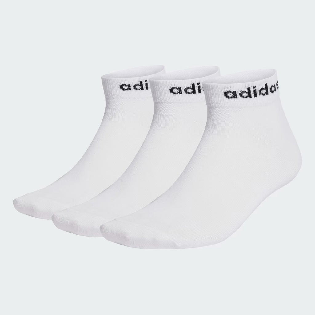 adidas adidas Think Linear Ankle Socks 3 Pairs White Black