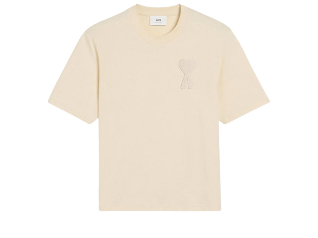 Ami Paris Ami Paris AMI de Coeur Oragnic Cotton Jersey T-Shirt White Cream