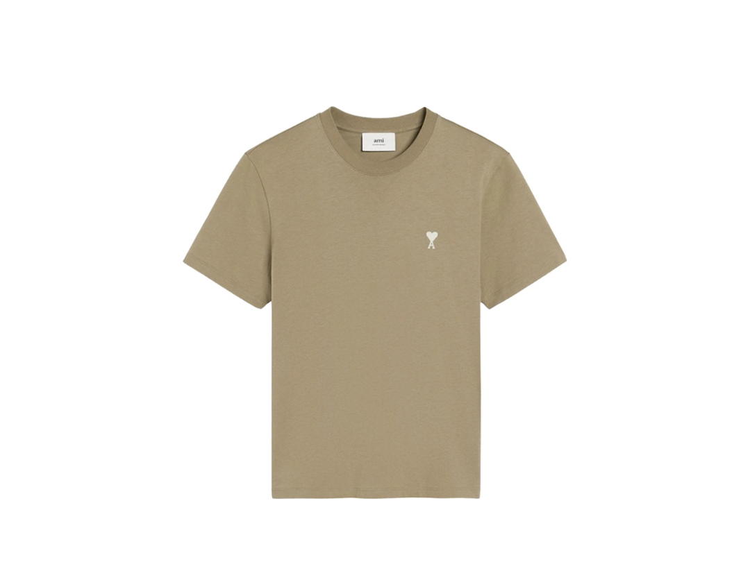 Ami Paris Ami Paris AMI de Coeur Oragnic Cotton Jersey T-Shirt Green Off White