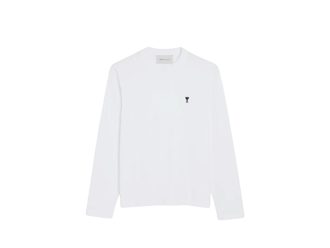 Ami Paris Ami Paris Contrasted Ami de Coeur Long Sleeve T-Shirt White