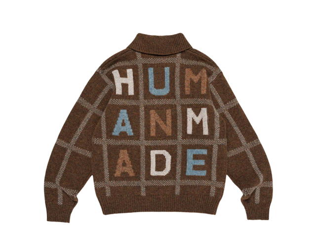 HUMAN MADE HUMAN MADE Animal Half-Zip Knit Sweater Brown - view 2