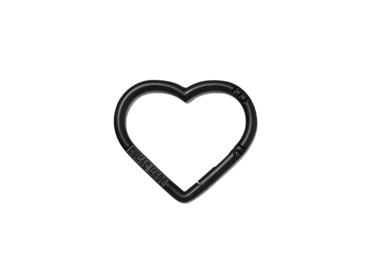 Human Made Human Made Heart Carabiner In Aluminum Black (FW24)