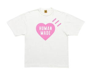 Buy Human Made Heart T-Shirt White Pink (Harajuku Store Limited) at Sasom – Authentic and Ready to Ship