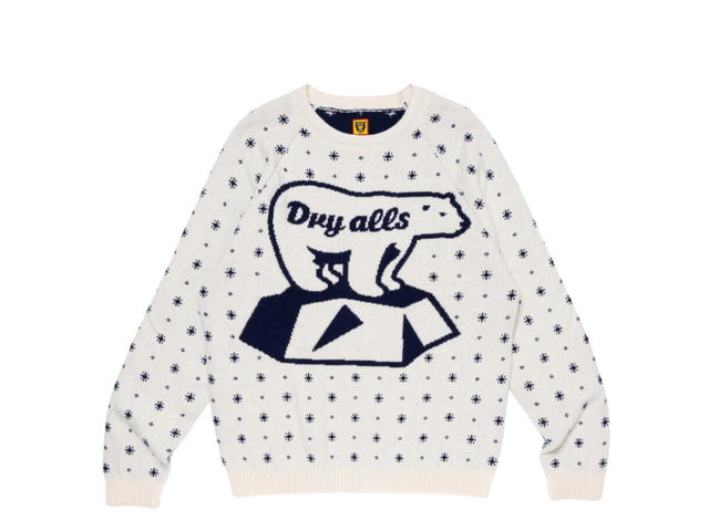 HUMAN MADE HUMAN MADE Polar Bear Jacquard Knit Sweater Cream - view 1